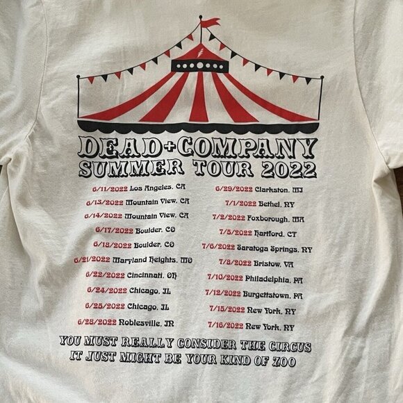 Dead & Company 2022 Summer Tour Womens T-shirt Sz Small Ivory Short Sleeve Tee - Picture 7 of 8